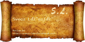 Svecz László névjegykártya